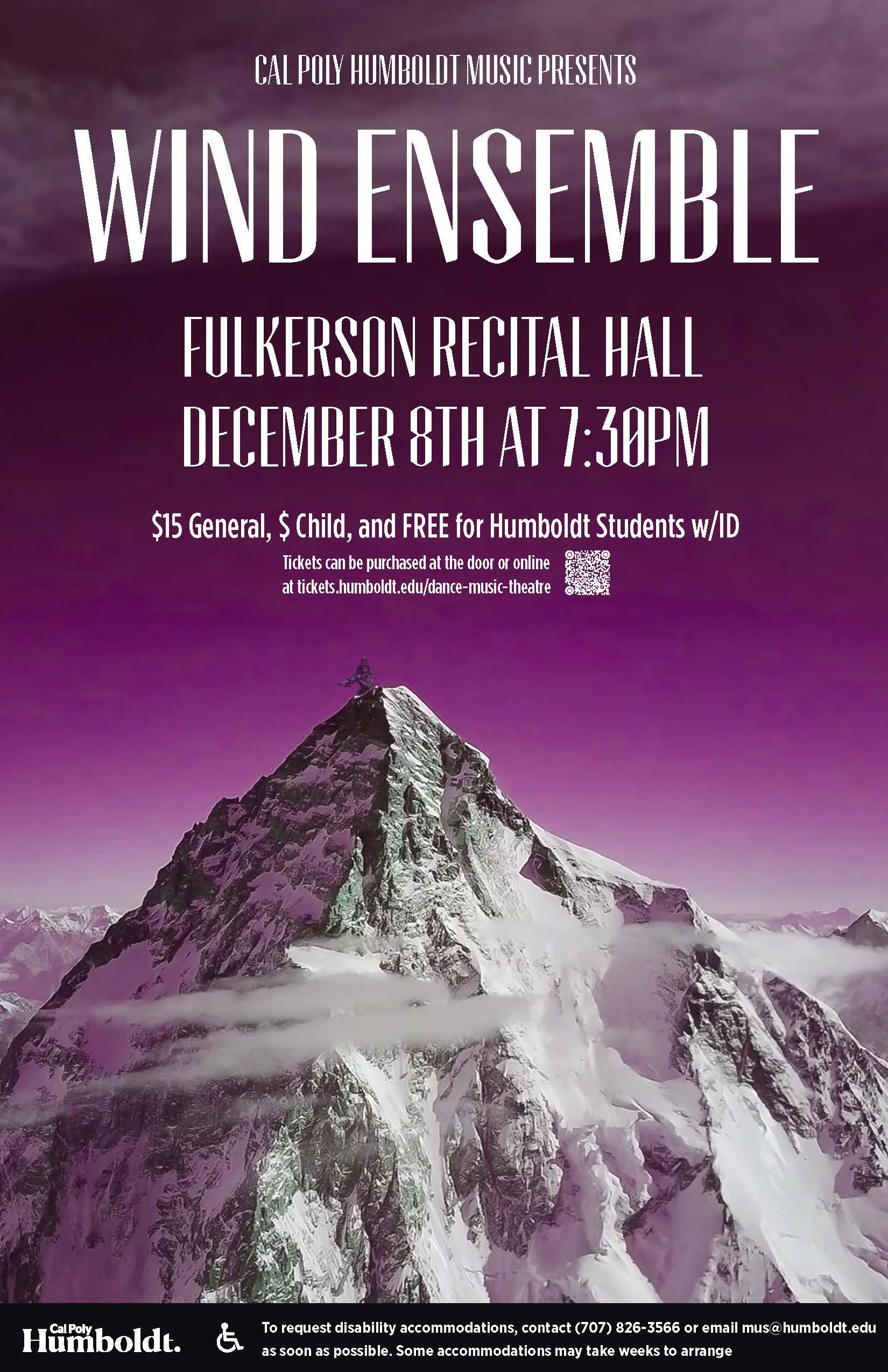 Wind Ensemble - December 8th at 7:30pm in Fulkerson Recital Hall
